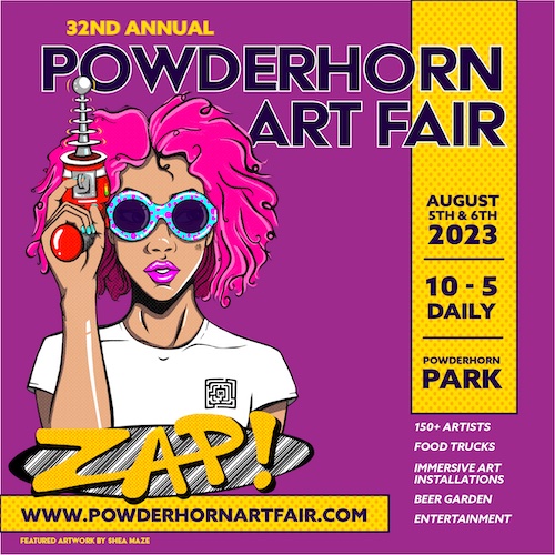 Logo for Powderhorn Art Fair- Main Exhibitor 2023