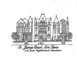Logo for St. James Court Art Show (3rd Street Section) 2023
