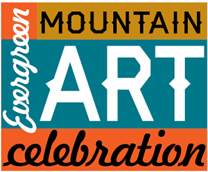 Logo for Evergreen Mountain Art Celebration 2024 (7th annual)