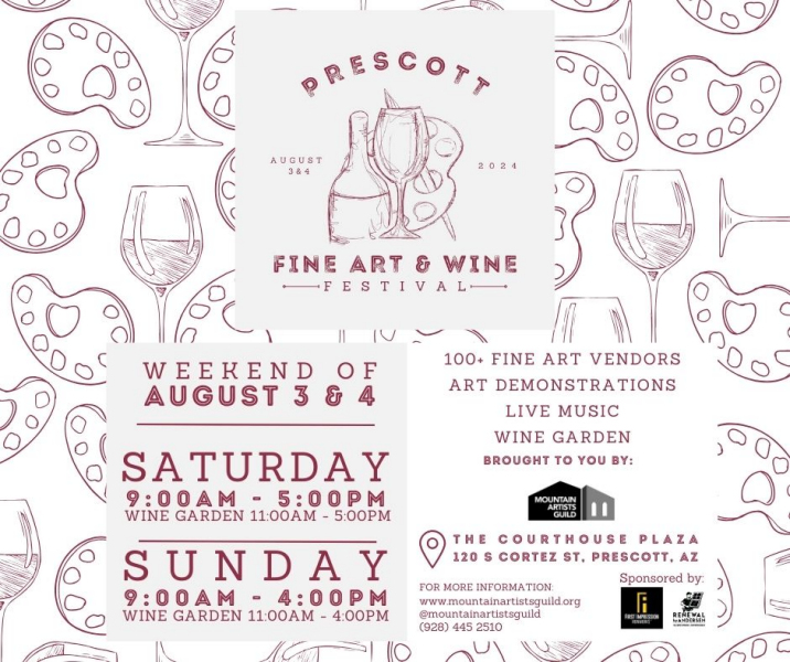 Logo for Prescott Summer Fine Art & Wine Festival 2024