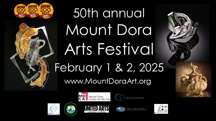Logo for Mount Dora Arts Festival 50th Annual 2025