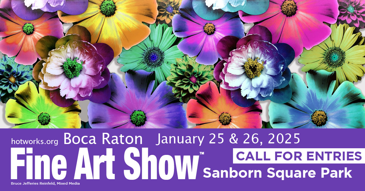 Logo for Boca Raton Fine Art Show January 25 & 26, 2025 - Hot Works