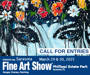 Logo for Sarasota Fine Art Show by Hot Works - March 29 & 30, 2025