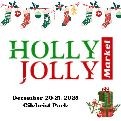 Logo for Holly Jolly Market 6th annual December 20-21, 2025