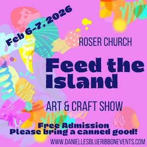 Logo for Anna Maria Island Feed the Peeps Art Show February 6-7, 2026