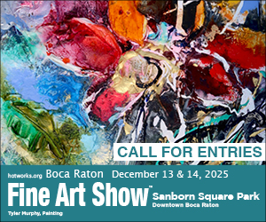 Logo for Boca Raton Fine Art Show - December 13 & 14, 2025 - by Hot Works