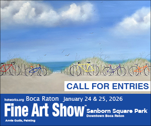 Logo for Boca Raton Fine Art Show by Hot Works - January 24 & 25, 2026