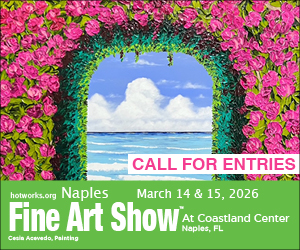 Logo for Naples Fine Art Show by Hot Works - March 14 & 15, 2026
