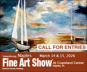 Logo for Naples Fine Art Show by Hot Works - March 14 & 15, 2026