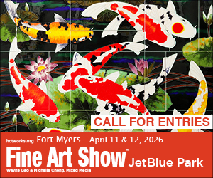 Logo for Fort Myers Fine Art Show by Hot Works - April 11 & 12, 2026 - at JetBlue Park 