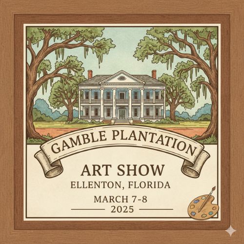 Logo for Art at the Gamble Plantation March 7-8, 2026 Ellenton