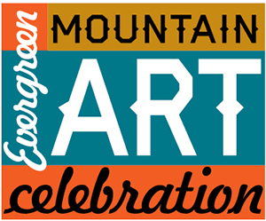 Logo for Evergreen Mountain Art Celebration 2026 (9th annual)