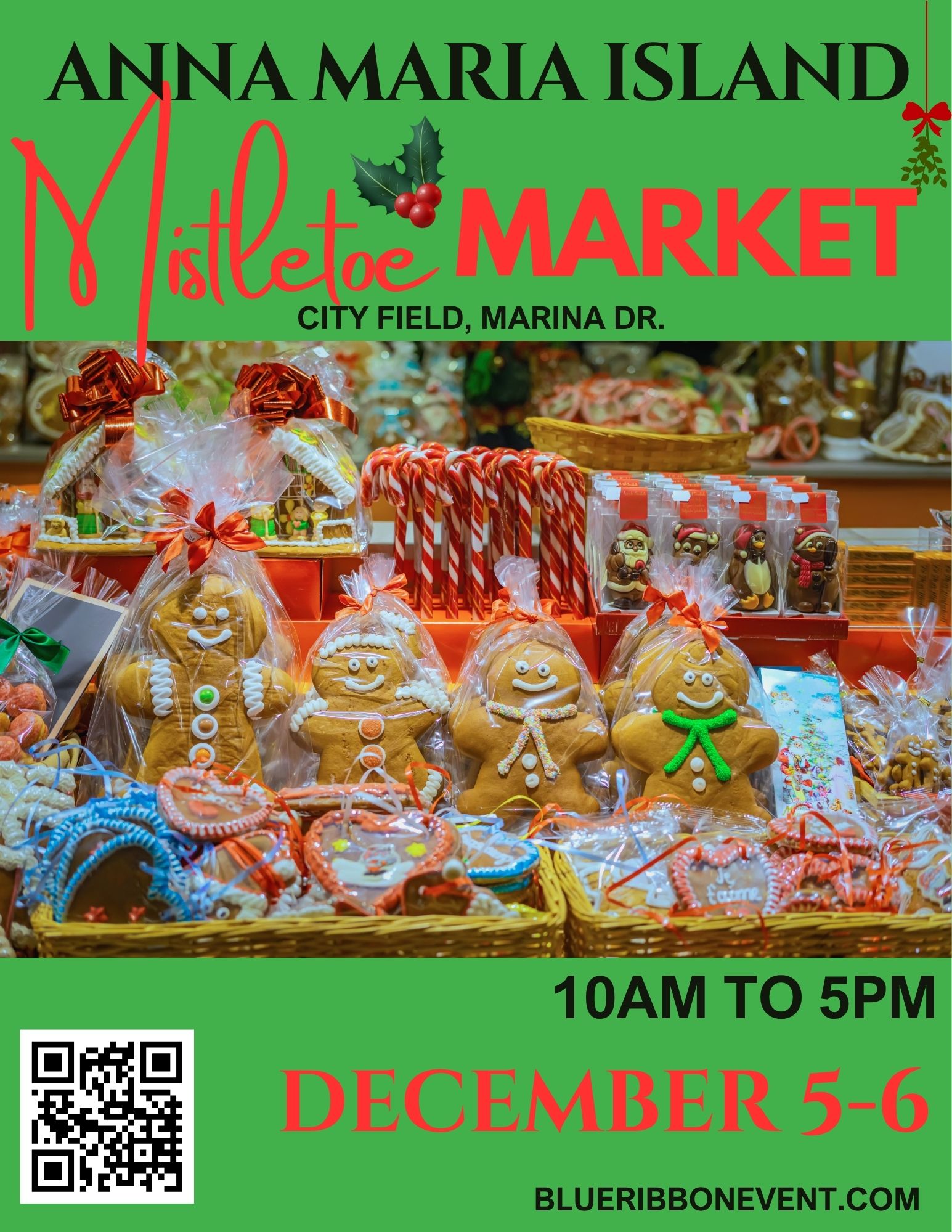 Logo for Anna Maria Island Mistletoe Market December 5-6, 2026 8th annual 