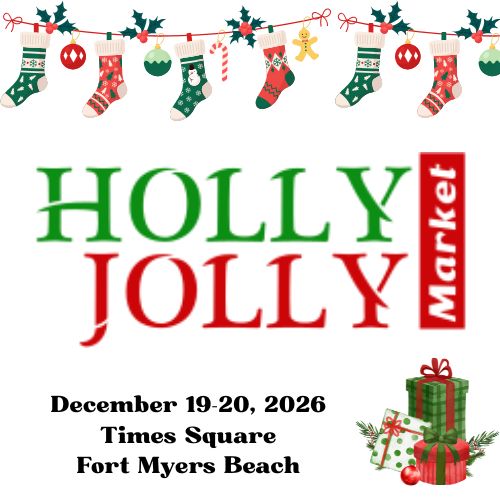 Logo for Fort Myers Beach Holly Jolly Art & Craft Show Holiday Market 8th annual
