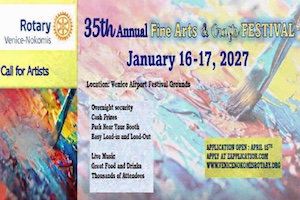 Logo for Venice-Nokomis Rotary Art Festival 2027 - 35th Annual