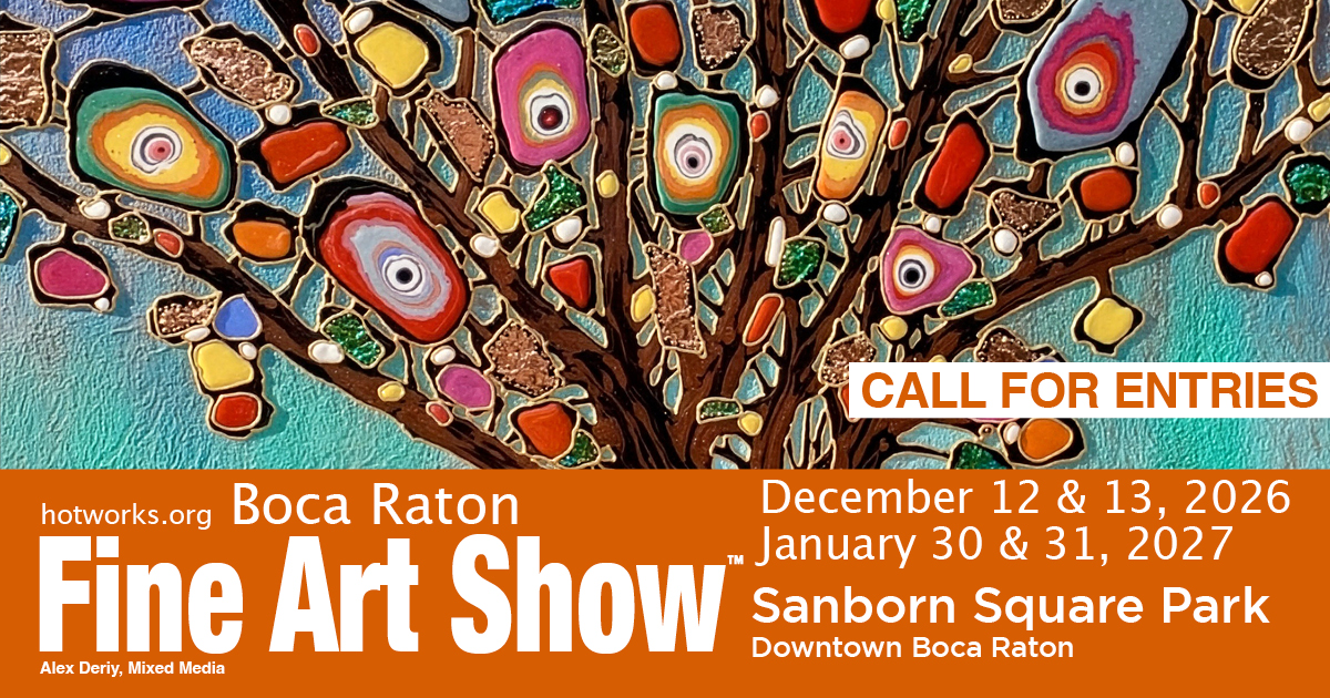 Logo for Boca Raton Fine Art Show - December 12 & 13, 2026 - by Hot Works