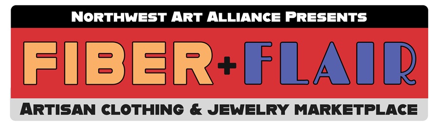 Logo for Fiber + Flair Wearable Art Market 2027