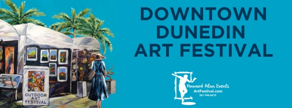 Logo for Downtown Dunedin Art Festival with Craft Marketplace: January 2027 30th Anniversary HAE