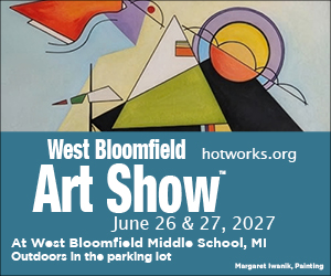 Logo for West Bloomfield Art Show by Hot Works - June 26 & 27, 2027