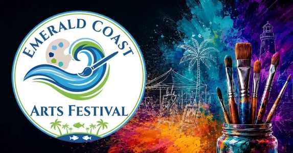 Logo for The Emerald Coast Arts Festival 2027